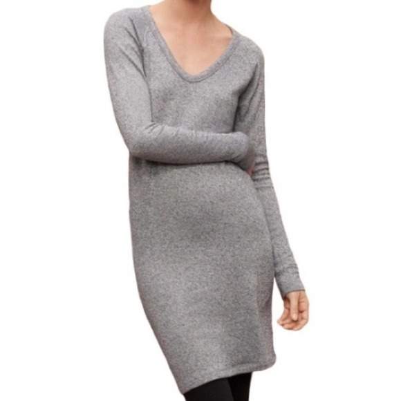 NWT Aritzia Community Dupont Long Sleeve Sweater Dress Heather Medium Gray Small - Picture 1 of 12